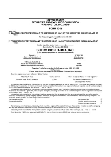Thumbnail Sutro Biopharma 10-Q Quarterly Report FY2024 