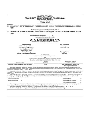 Thumbnail atai Life Sciences 10-Q Quarterly Report FY2024 