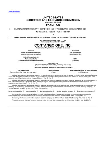 Thumbnail Contango Ore 10-Q Quarterly Report FY2024 