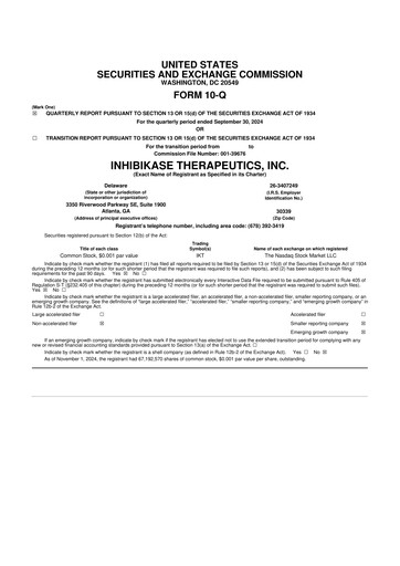 Thumbnail Inhibikase Therapeutics 10-Q Quarterly Report FY2024 