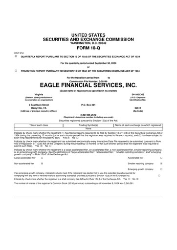 Thumbnail Eagle Financial Services 10-Q Quarterly Report FY2024 