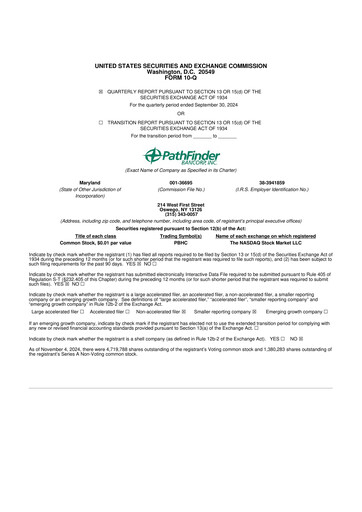 Miniature Pathfinder Bancorp 10-Q Rapport trimestriel 2024 