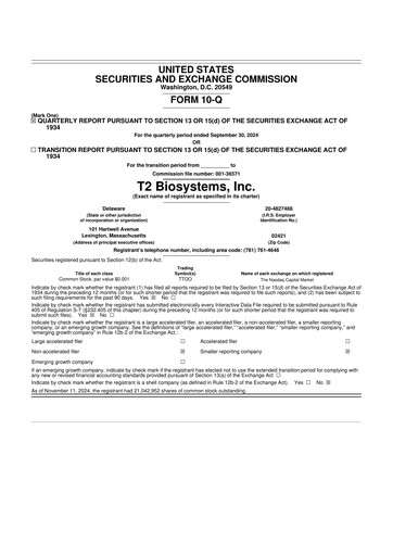 Thumbnail T2 Biosystems
 10-Q Quarterly Report FY2024 