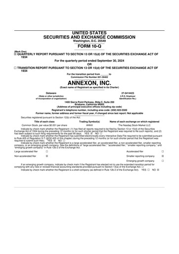 Thumbnail Annexon 10-Q Quarterly Report FY2024 