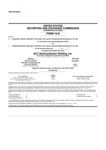Thumbnail GCT Semiconductor 10-Q Quarterly Report FY2024 
