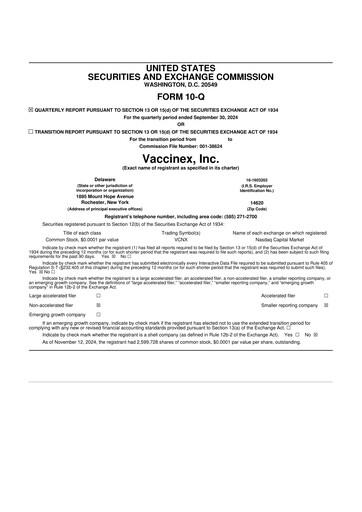 Thumbnail Vaccinex 10-Q Quarterly Report FY2024 