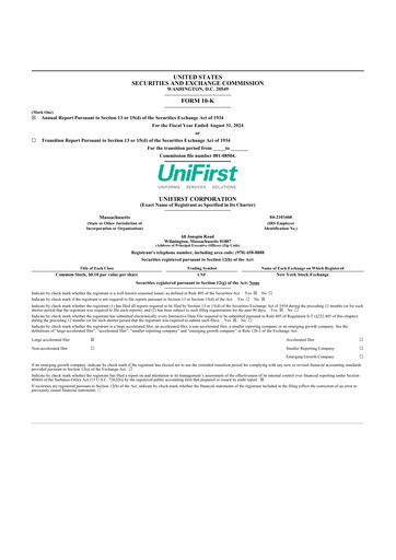 Thumbnail UniFirst 10-K Annual Report 2024