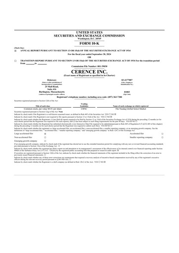 Thumbnail Cerence 10-K Annual Report 2024