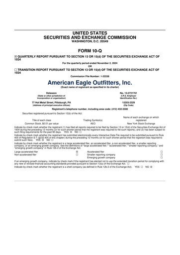 Thumbnail American Eagle Outfitters
 10-Q Quarterly Report FY2024 