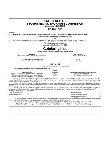 Thumbnail Celularity 10-Q Quarterly Report FY2024 