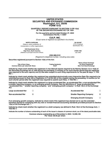 Thumbnail Culp, Inc. 10-Q Quarterly Report FY2025 