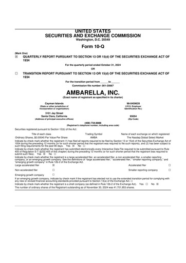 Thumbnail Ambarella 10-Q Quarterly Report FY2025 