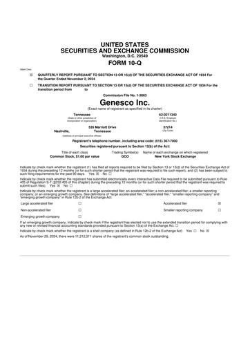 Thumbnail Genesco
 10-Q Quarterly Report FY2025 