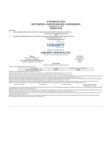 Thumbnail Liquidity Services
 10-K Annual Report 2024