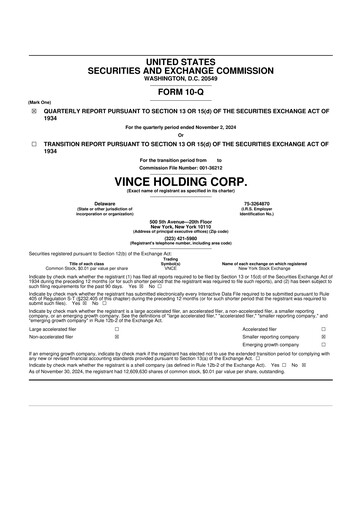 Thumbnail Vince Holding 10-Q Quarterly Report FY2024 