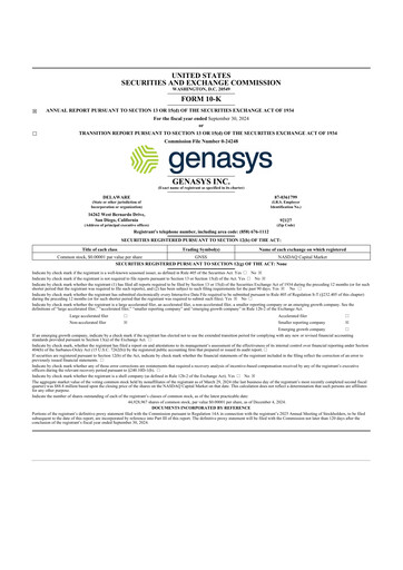 Thumbnail Genasys 10-K Annual Report 2024