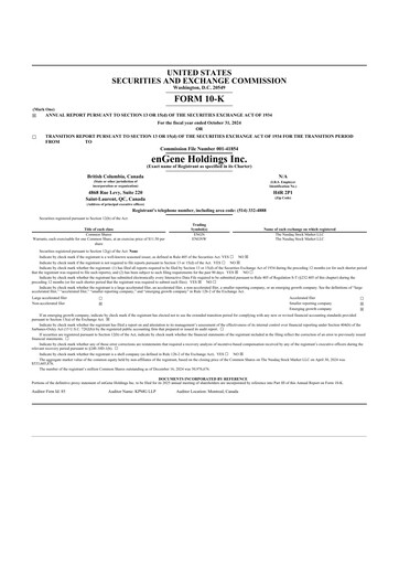 Miniature enGene 10-K Rapport annuel 2024