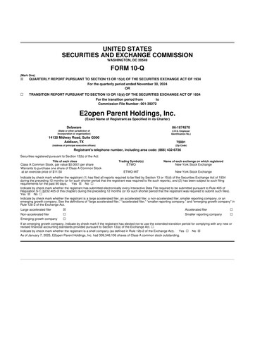 Miniature e2open 10-Q Rapport trimestriel 2025 
