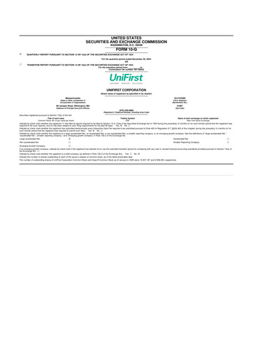 Thumbnail UniFirst 10-Q Quarterly Report FY2025 