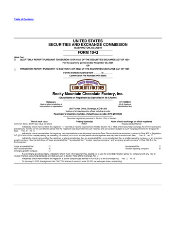 Thumbnail Rocky Mountain Chocolate Factory 10-Q Quarterly Report FY2025 