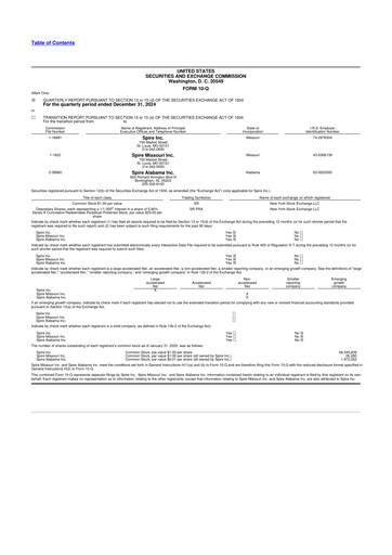 Thumbnail Spire Inc. 10-Q Quarterly Report FY 