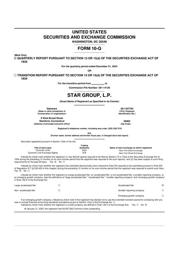 Thumbnail Star Group 10-Q Quarterly Report FY2025 