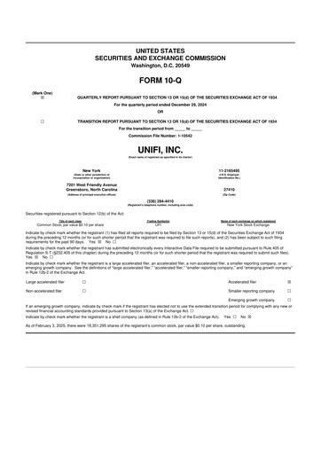 Vorschaubild Unifi 10-Q Quartalsbericht 2025 