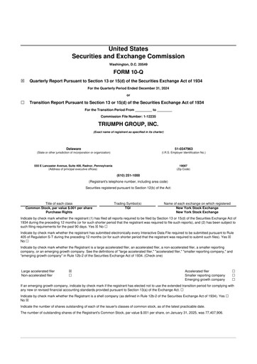 Thumbnail Triumph Group
 10-Q Quarterly Report FY2025 