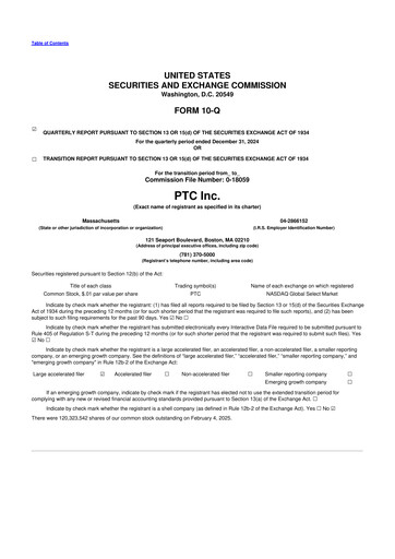 Thumbnail PTC 10-Q Quarterly Report FY2025 