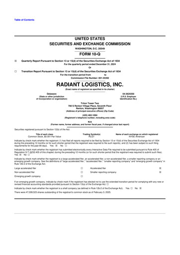 Thumbnail Radiant Logistics
 10-Q Quarterly Report FY2025 
