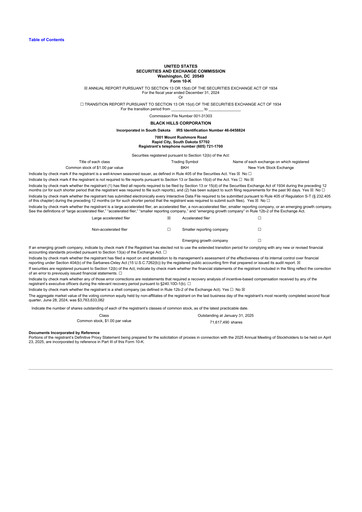 Thumbnail Black Hills 10-K Annual Report 2024