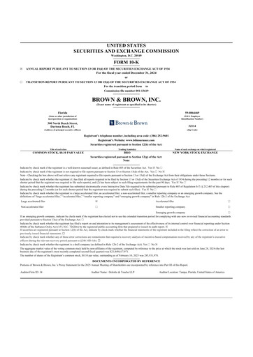 Thumbnail Brown & Brown
 10-K Annual Report 2024