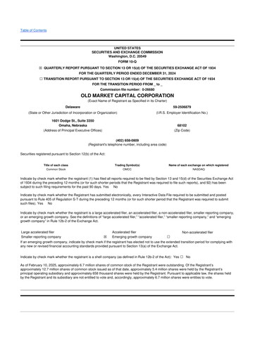 Thumbnail Old Market Capital Corporation 10-Q Quarterly Report FY2024 