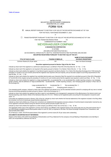 Thumbnail Weyerhaeuser
 10-K Annual Report 2024