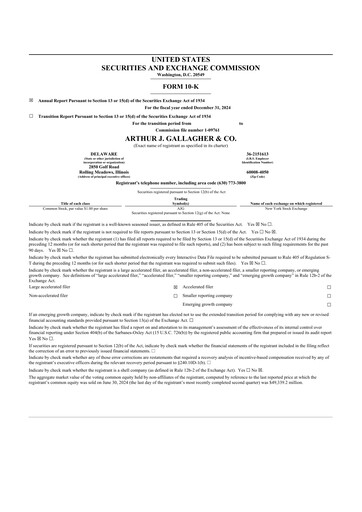 Thumbnail Arthur J. Gallagher & Co.
 10-K Annual Report 2024