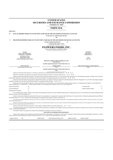 Thumbnail Flowers Foods
 10-K Annual Report 2024