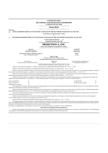 Thumbnail MediciNova 10-K Annual Report 2024