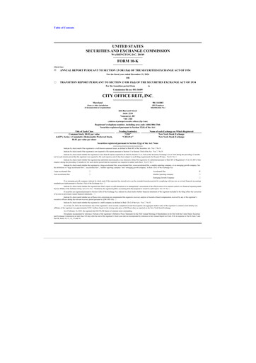 Thumbnail City Office REIT
 10-K Annual Report 2024