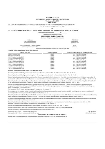 Thumbnail Berkshire Hathaway  10-K Annual Report 2024