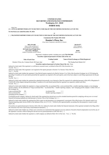 Thumbnail Domino's Pizza 10-K Annual Report 2024