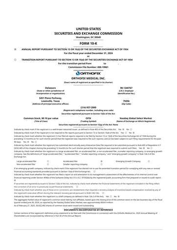 Thumbnail Orthofix Medical
 10-K Annual Report 2024
