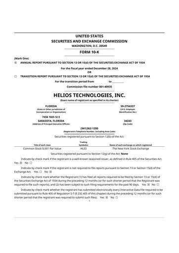 Thumbnail Helios Technologies 10-K Annual Report 2024