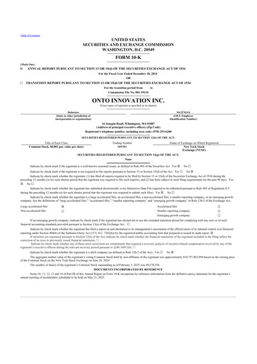 Thumbnail Onto Innovation 10-K Annual Report 2024