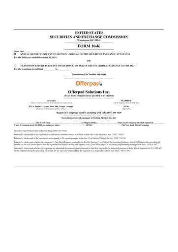 Vorschaubild Offerpad 10-K Jahresbericht 2024