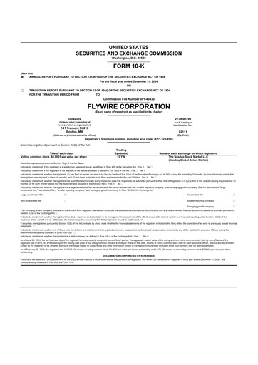 Thumbnail Flywire 10-K Annual Report 2024