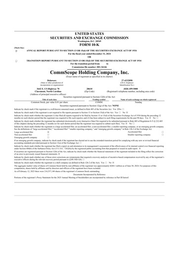 Vorschaubild CommScope
 10-K Jahresbericht 2024