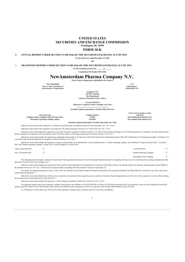Thumbnail NewAmsterdam Pharma Company 10-K Annual Report 2024