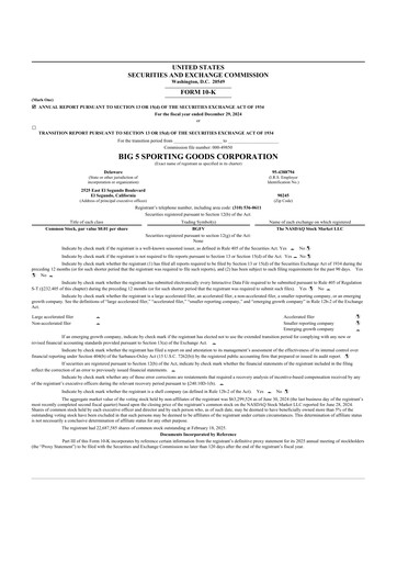 Thumbnail Big 5 Sporting Goods 10-K Annual Report 2024