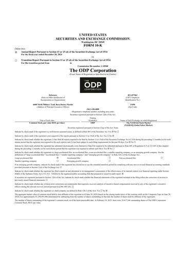 Thumbnail The ODP Corporation
 10-K Annual Report 2024