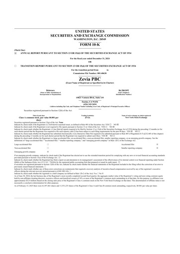 Thumbnail Zevia 10-K Annual Report 2024